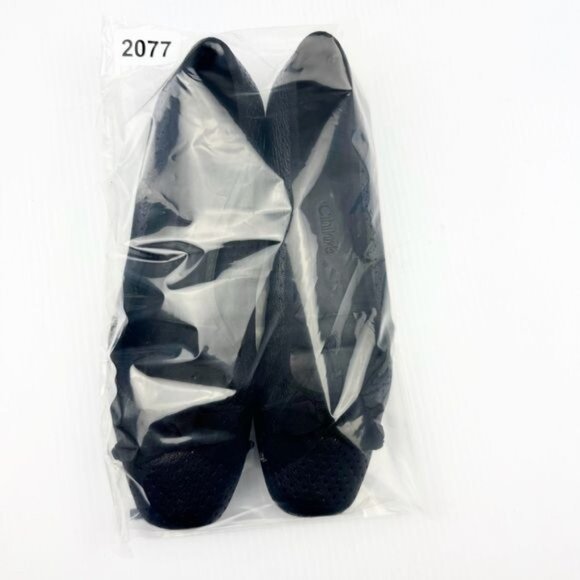 Chloe Black Perforated Ballet Flats bows derail 8 - Picture 9 of 9